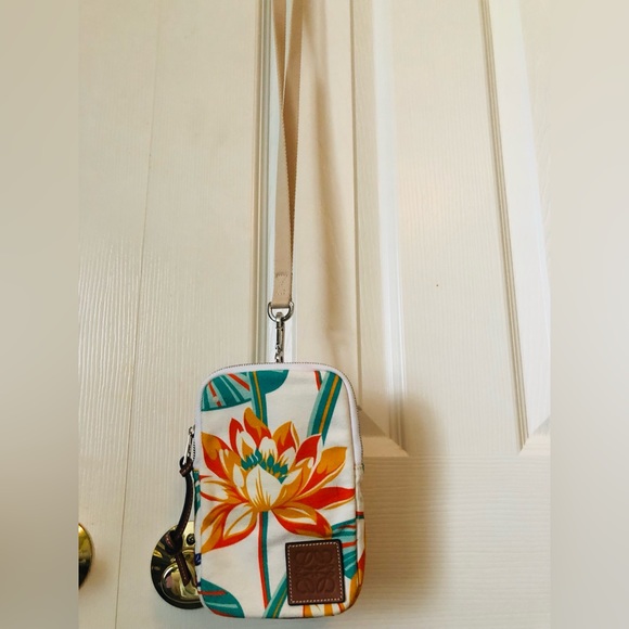 Loewe Paula’s Ibiza Rare floral shoulder cross body bag canvas & Leather - Picture 3 of 8